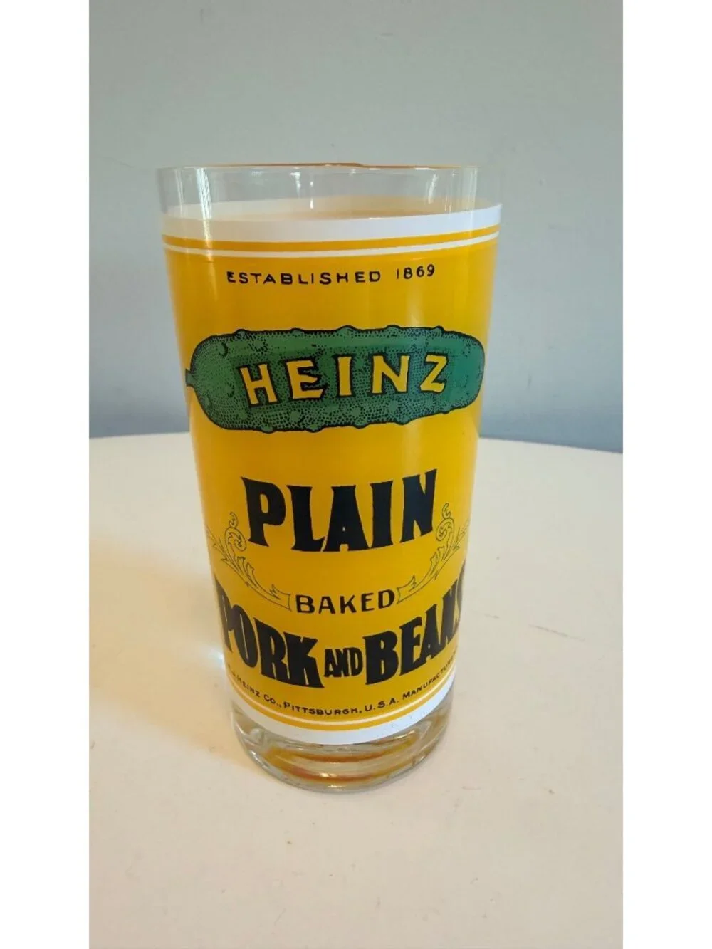 Vintage Georges Briard Heinz Soup Can Design Drinking Glasses Set of 2
